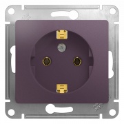 Розетка с заземлением 16А 250В механизм SE Glossa, сиреневый туман