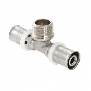 Тройник с переходом на наружную резьбу VALTEC VTm.233 - 20 x 3/4" (прессовой, для металлопл.труб)