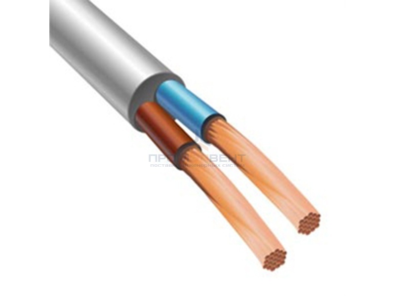 Провод ПВСнг(А)-LS 2х0,75 белый малодымный ГОСТ 7399 (БРЭКС)