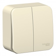 Выключатель 2-клавишный (cх.5) Blanca Schneider Electric 10А 250В молочный