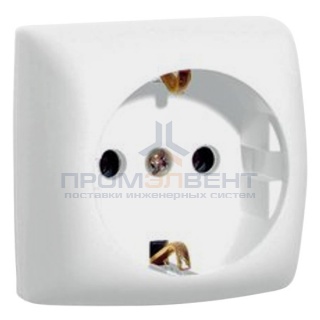 Розетка Legrand Oteo с заземление белая