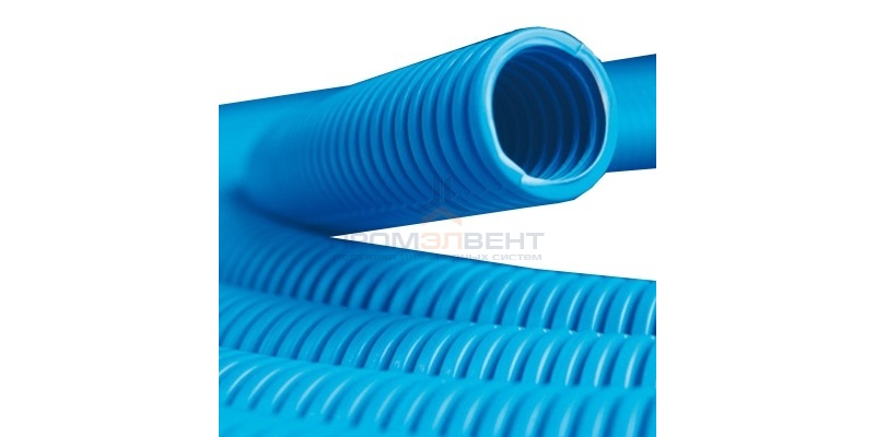 Труба ППЛ гибкая гофр. д.16мм, лёгкая без протяжки, цвет синий [бухта 100м]