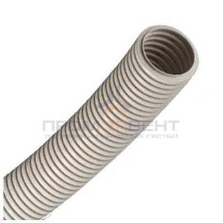 Труба ПВХ гибкая гофр. д.50мм, лёгкая без протяжки, цвет серый [бухта 15м]